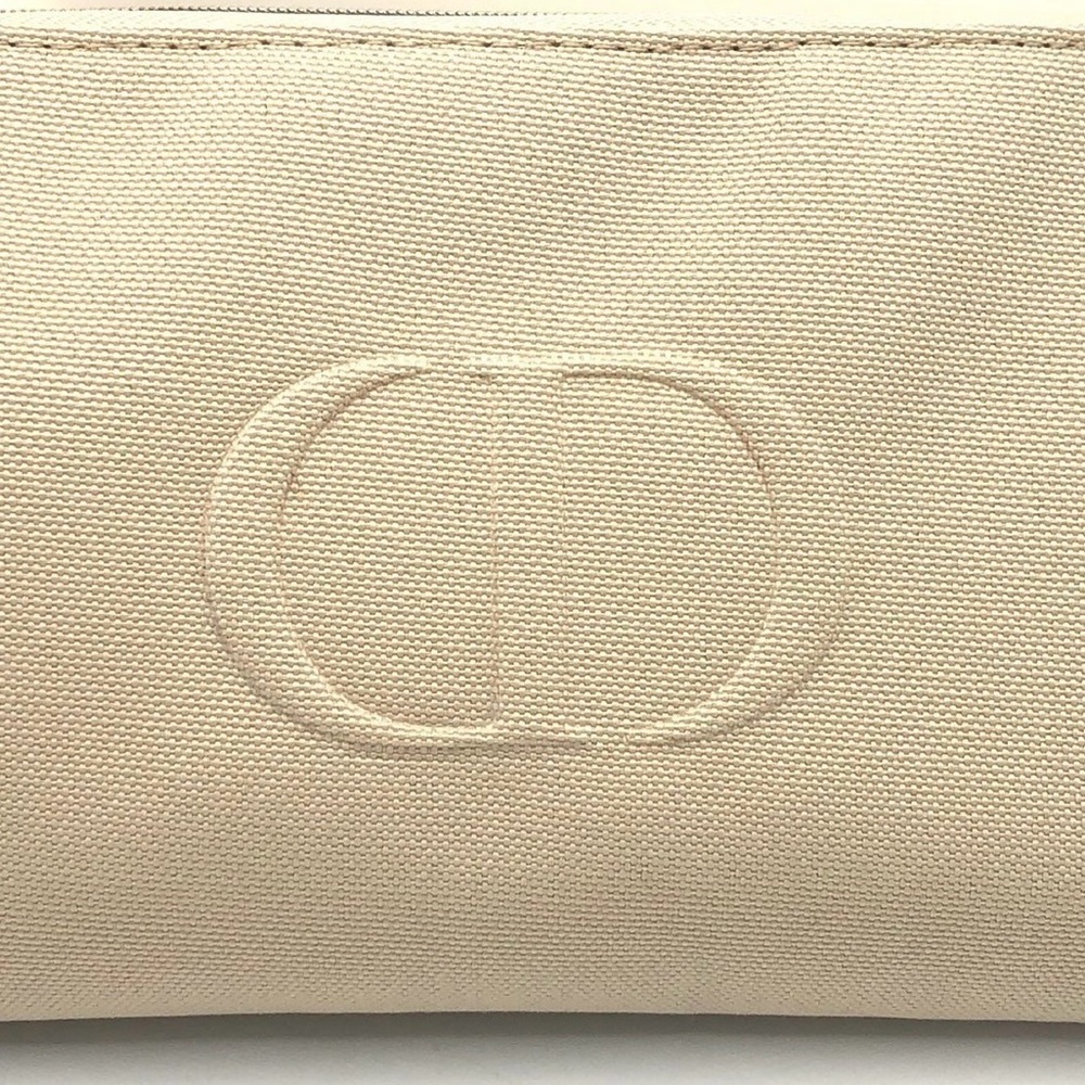 Christian Dior Canvas Cosmetic Travel Pouch Bag in Beige - Picture 3 of 10
